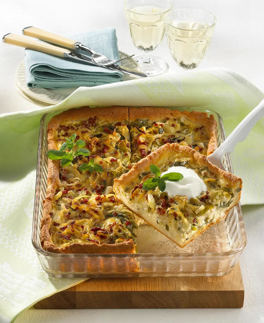 Zwiebel-Lauch-Kuchen Rezept